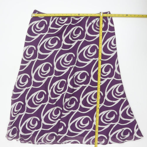 Jacques Vert Women's Purple A-Line Midi Skirt Size 22 Viscose Blend
