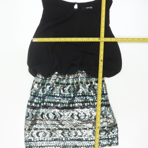 TFNC London Women's Black Sequin Short Bodycon Party Dress Size S