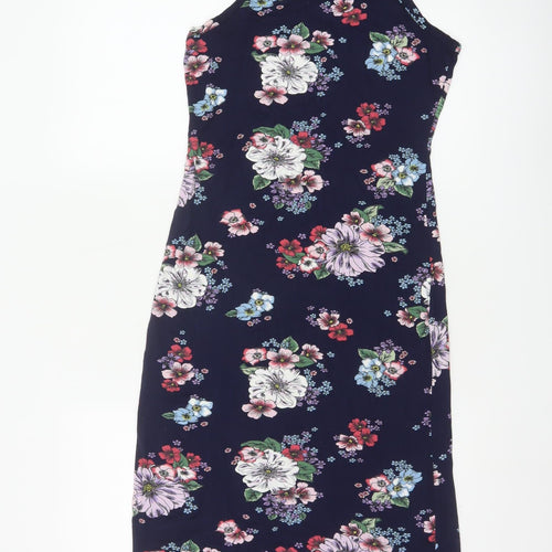 Red Herring Womens Navy Floral Bodycon Midi Dress Size 10