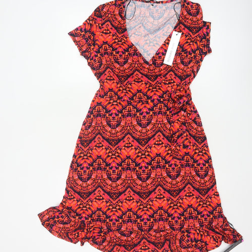 Roman Petite Women's Multicoloured Size 12 Jersey Wrap Dress