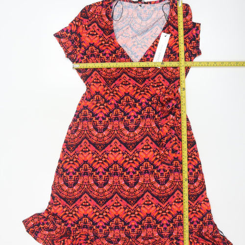 Roman Petite Women's Multicoloured Size 12 Jersey Wrap Dress