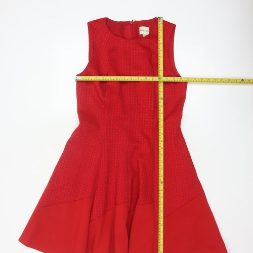 Reiss Women Red Sleeveless Fit & Flare Dress UK 12 Elegant Party Style