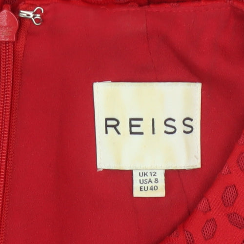 Reiss Women Red Sleeveless Fit & Flare Dress UK 12 Elegant Party Style