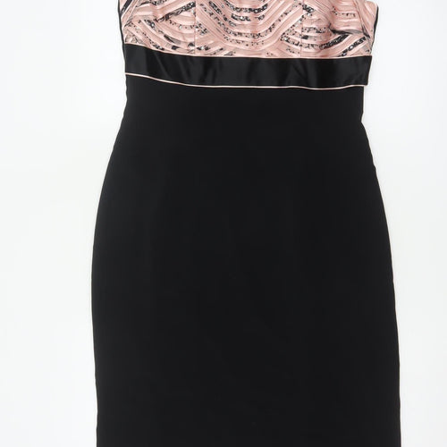 Veni Infantino for Ronald Joyce Women's Black & Pink UK 12 Bodycon Dress