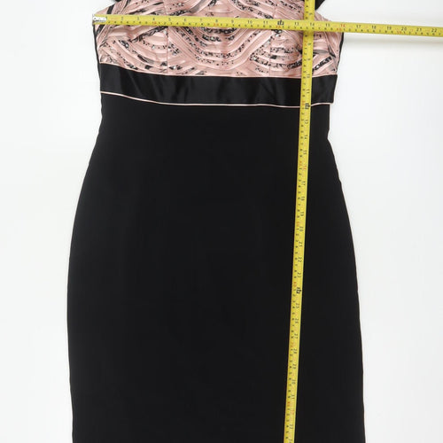 Veni Infantino for Ronald Joyce Women's Black & Pink UK 12 Bodycon Dress