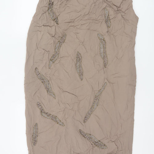 Great Plains Women’s Beige Beaded Sheath Dress Size L