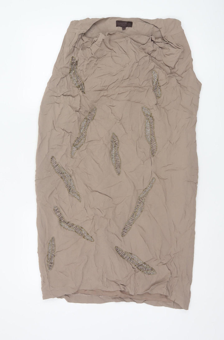 Great Plains Women’s Beige Beaded Sheath Dress Size L