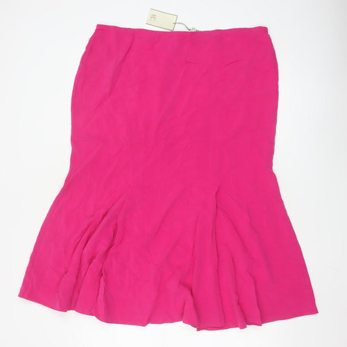 CC Women Pink Trumpet Knee Length Skirt Size 16 Lyocell Blend