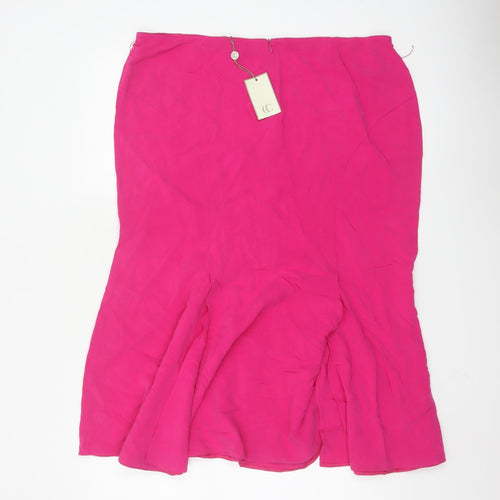 CC Women Pink Trumpet Knee Length Skirt Size 16 Lyocell Blend
