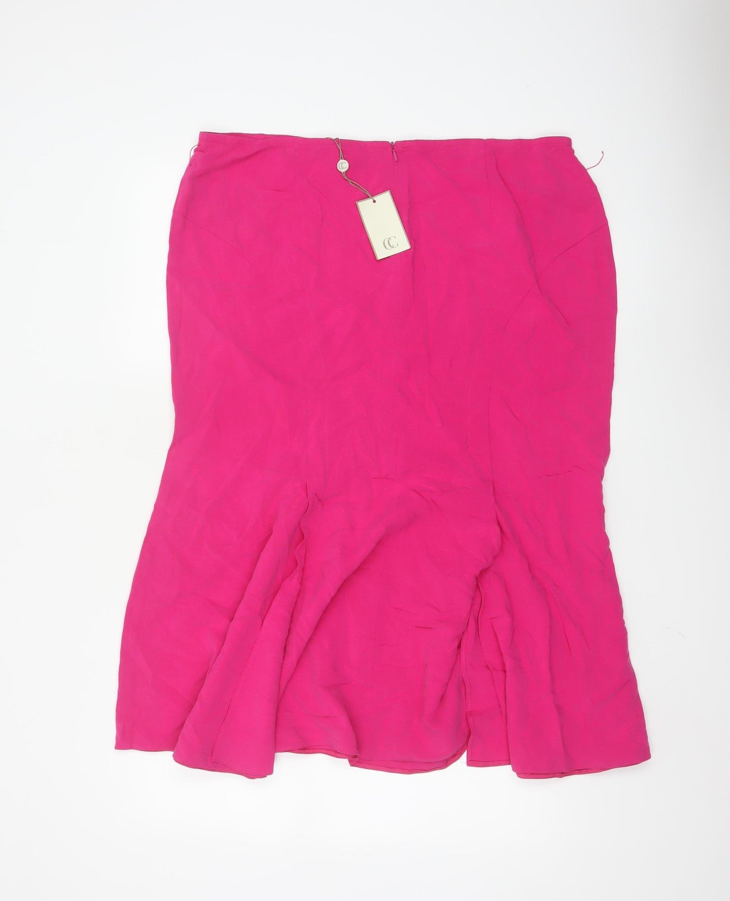 CC Women Pink Trumpet Knee Length Skirt Size 16 Lyocell Blend