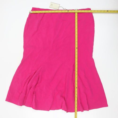 CC Women Pink Trumpet Knee Length Skirt Size 16 Lyocell Blend