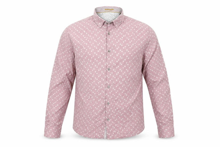 Ted Baker Men’s Pink Polka Dot Cotton Button-Up Shirt Size L