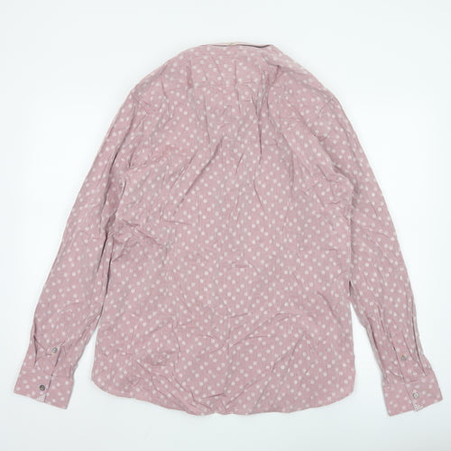 Ted Baker Men’s Pink Polka Dot Cotton Button-Up Shirt Size L