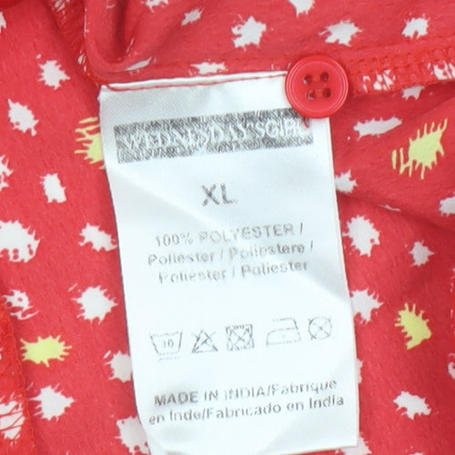Wednesday's Girl Women's Red Floral Skater Dress XL Short Sleeve