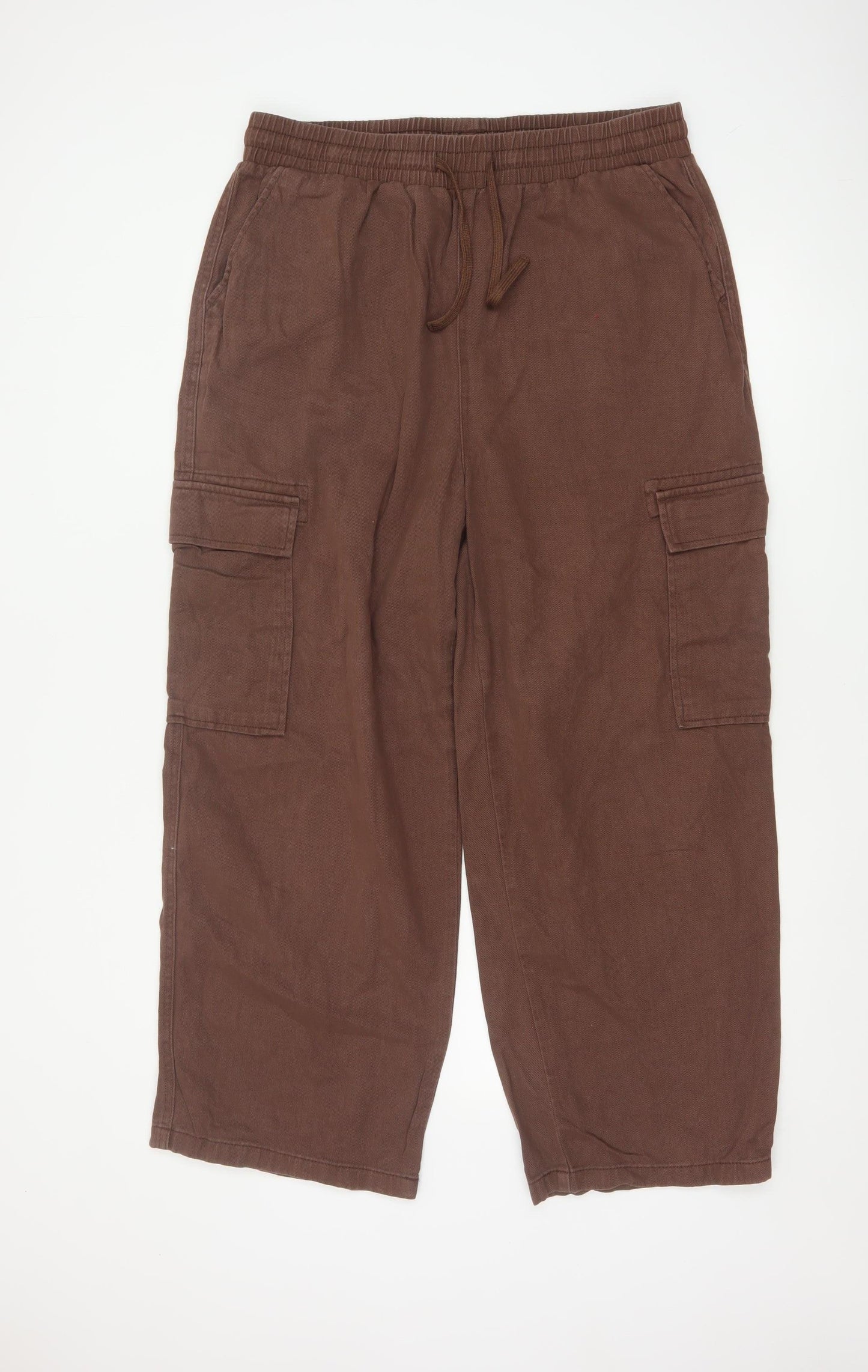 Collusion Womens Brown Cargo Trousers Size 14 Regular Cotton