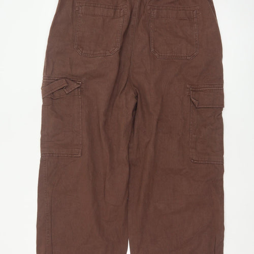 Collusion Womens Brown Cargo Trousers Size 14 Regular Cotton