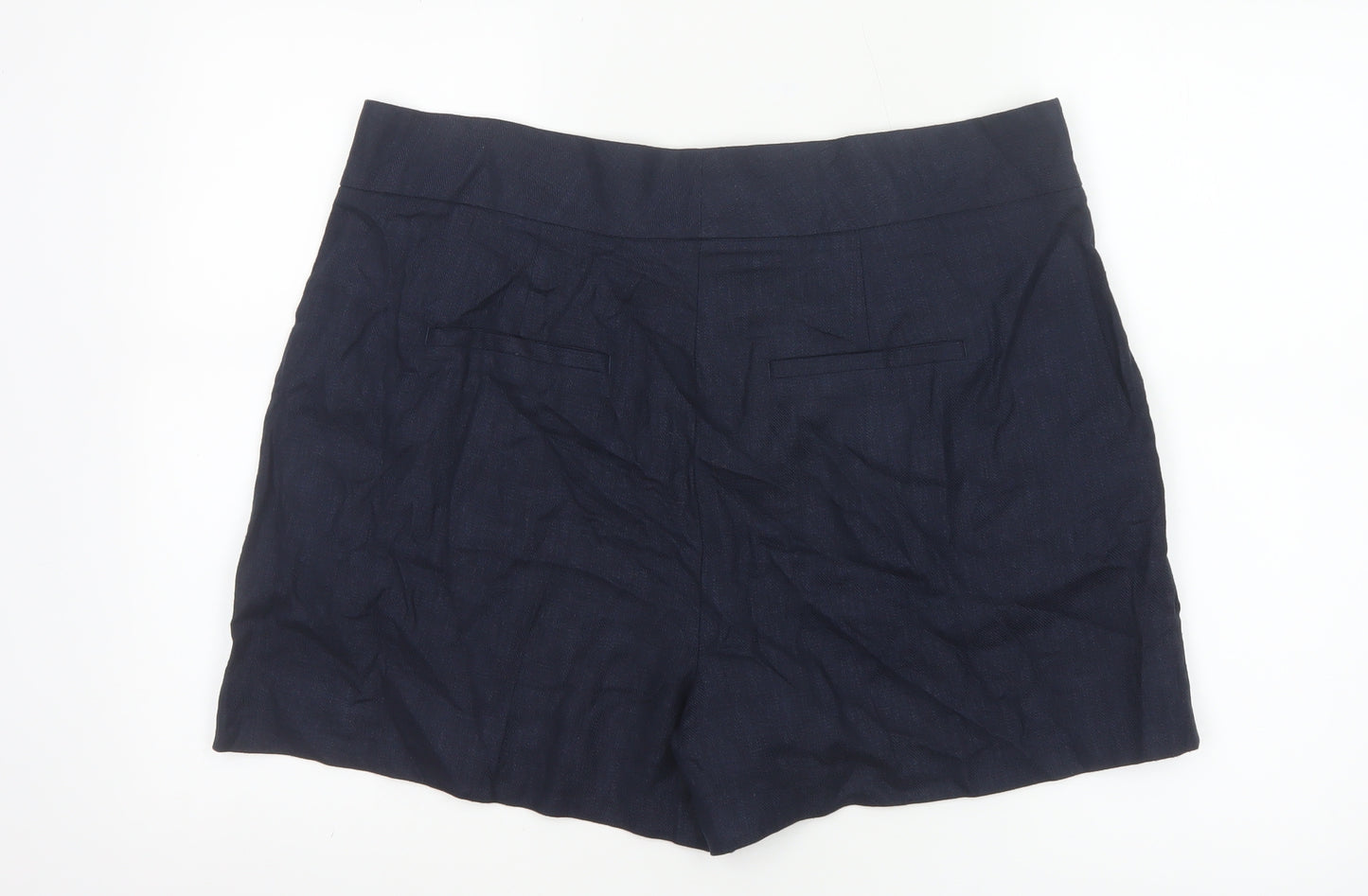 Marks and Spencer Womens Blue Linen Blend Chino Shorts Size 18