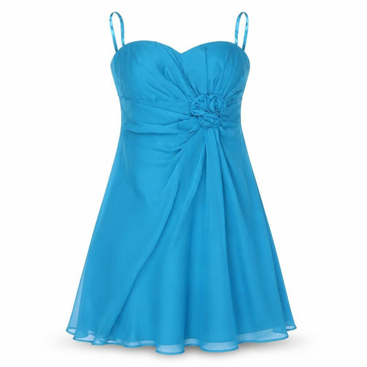 Front view of Debut Women's Blue Knee Length A-Line Party Dress, size 12