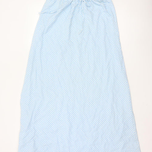Savida Women Blue Check A-Line Long Skirt Size 10