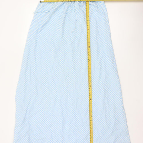 Savida Women Blue Check A-Line Long Skirt Size 10