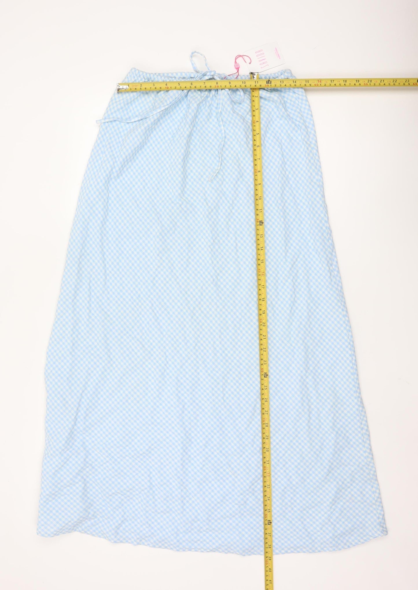 Savida Women Blue Check A-Line Long Skirt Size 10