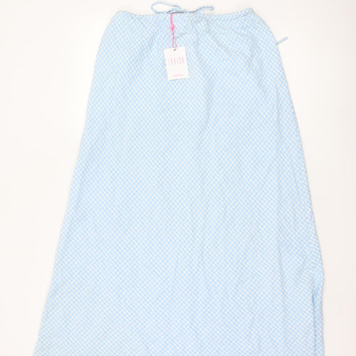 Savida Women Blue Check A-Line Long Skirt Size 10