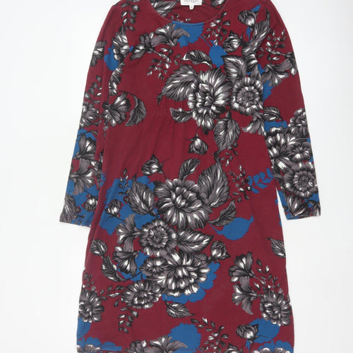 Thought Womens Red Floral Long Sleeve Knee Length Dress Size 10