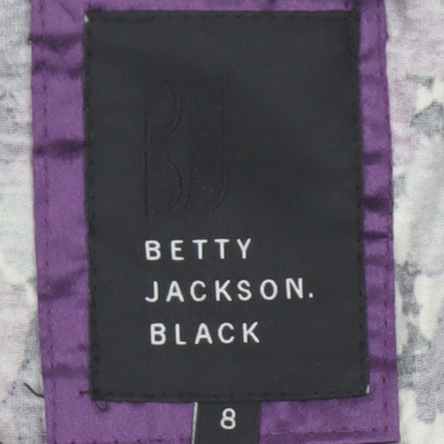 Betty Jackson Black Womens Multicoloured Size 8 Floral Viscose Ruched Top