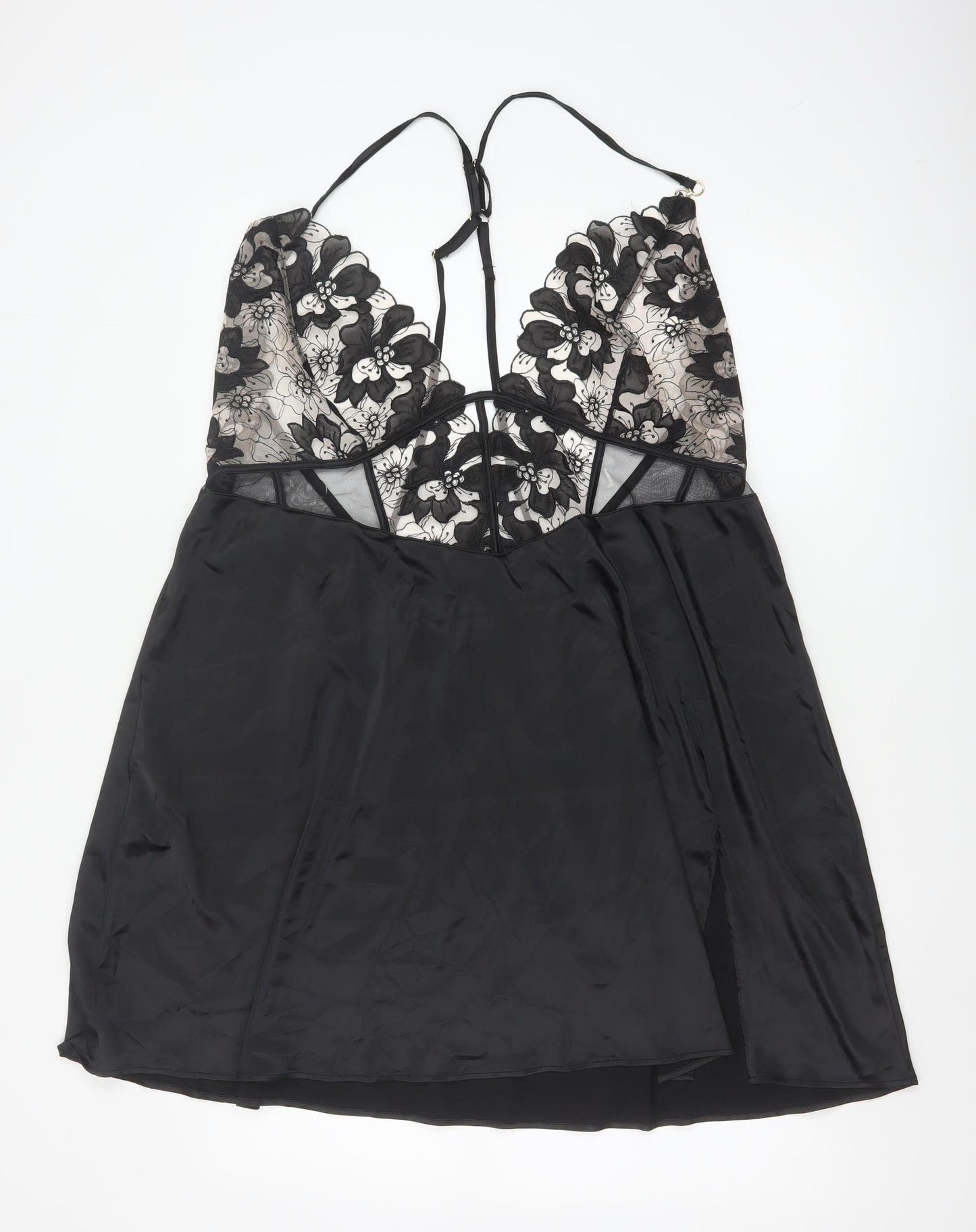 Ann Summers Womens Black XXL Lace Chemise Adjustable Straps