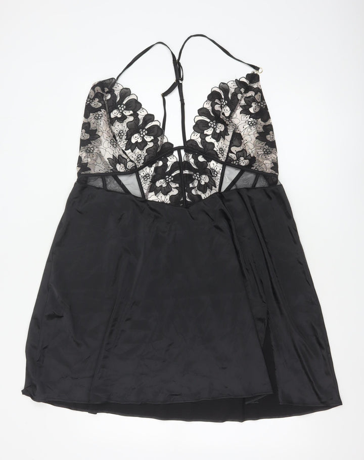 Ann Summers Womens Black XXL Lace Chemise Adjustable Straps