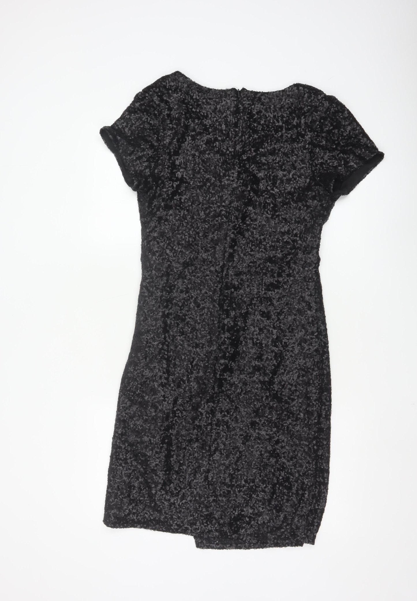 Roman Women Black Sequin Bodycon Knee Length Party Dress Size 12