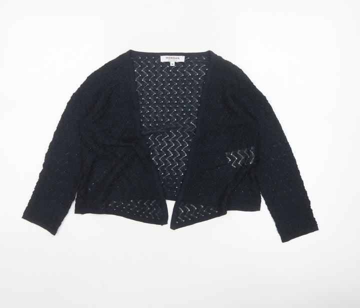 Morgan de Toi Women's Black Open-Knit Cardigan Size M