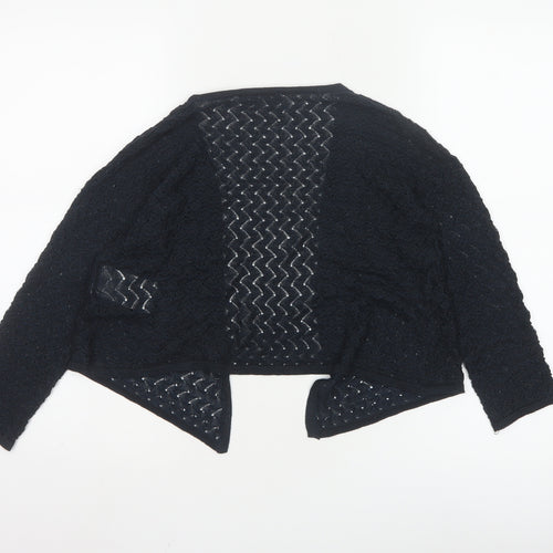 Morgan de Toi Women's Black Open-Knit Cardigan Size M