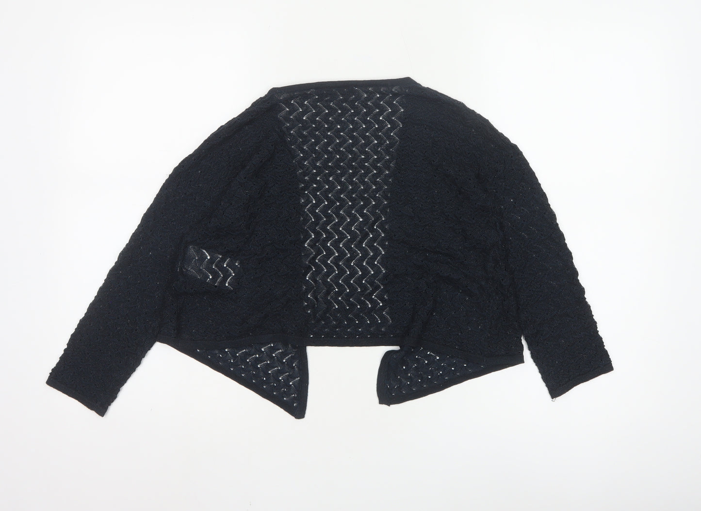 Morgan de Toi Women's Black Open-Knit Cardigan Size M
