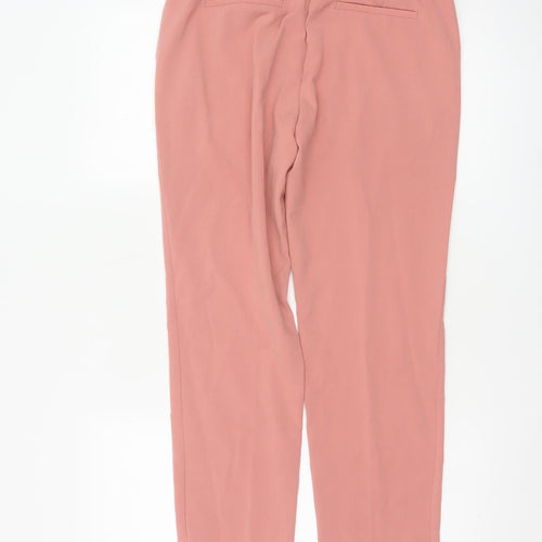 Stradivarius Women Pink Cropped Trousers M Polyester Blend