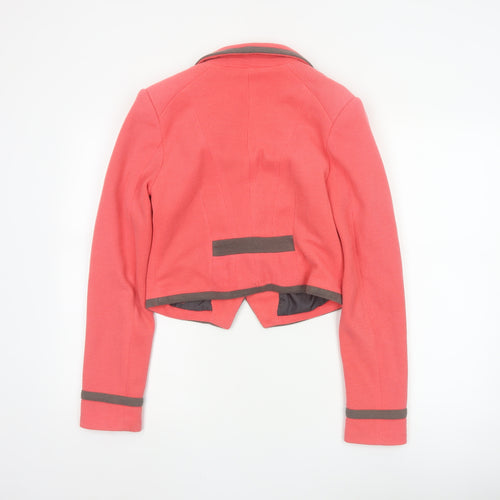 BWNY Jeans Women's Pink Cropped Blazer Size 12 Single-Breasted Jacket
