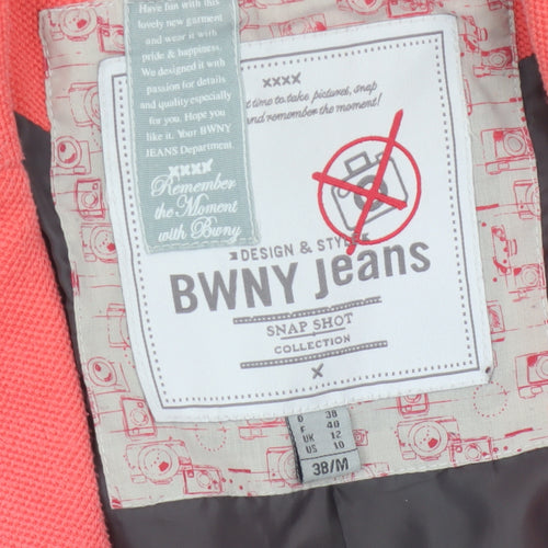BWNY Jeans Women's Pink Cropped Blazer Size 12 Single-Breasted Jacket