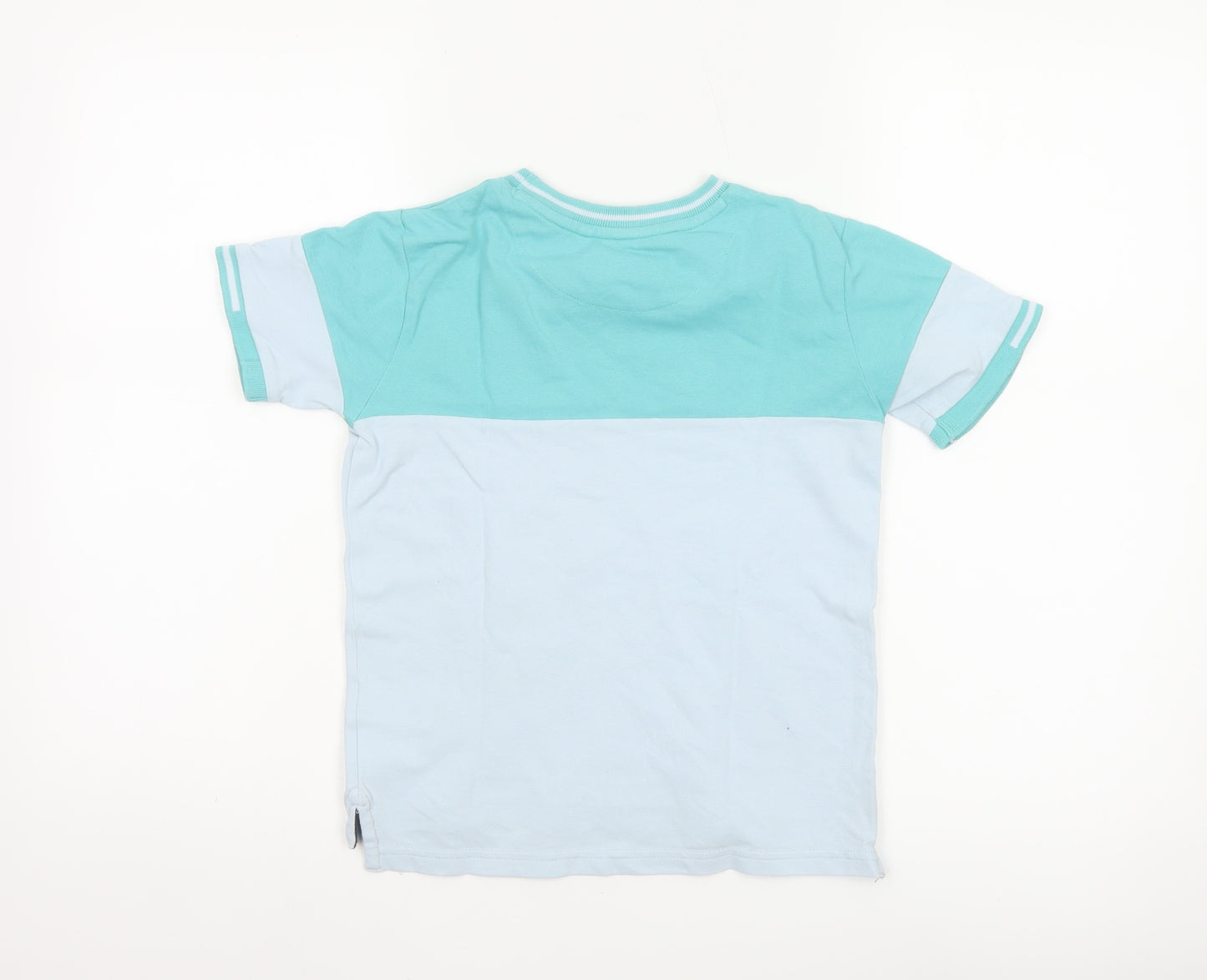 Ted Baker Boys Blue Colourblock Logo T-Shirt 8 Years Short Sleeve