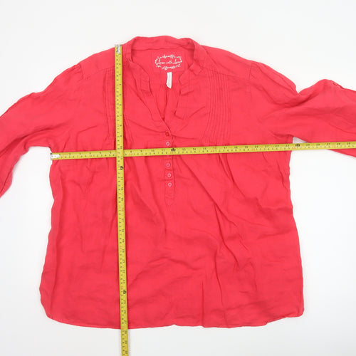 Marks and Spencer Women’s Pink Linen Tunic Blouse Size 22
