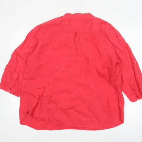 Marks and Spencer Women’s Pink Linen Tunic Blouse Size 22