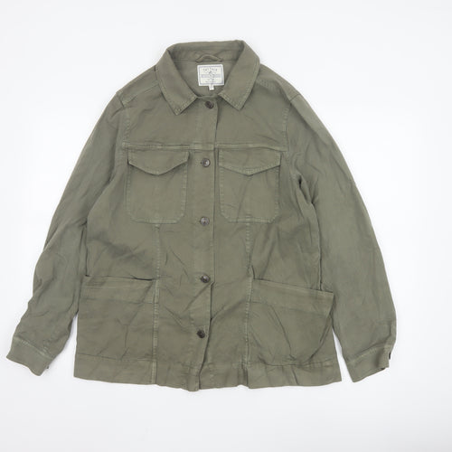 Fat Face Women’s Green Jacket Size 12 Military Style Cotton Blend