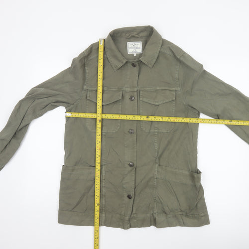 Fat Face Women’s Green Jacket Size 12 Military Style Cotton Blend