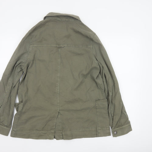 Fat Face Women’s Green Jacket Size 12 Military Style Cotton Blend