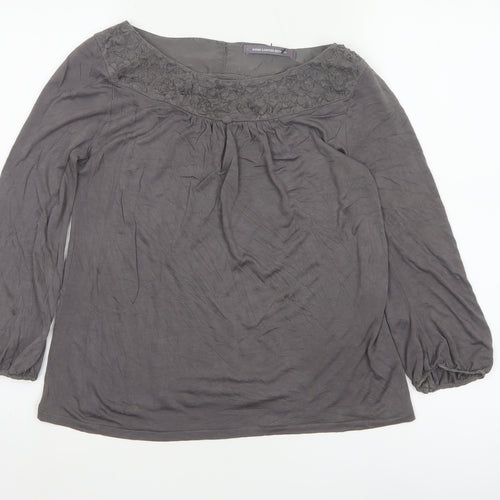 Boden Women's Grey Tunic Style Silk Blend Blouse UK 6