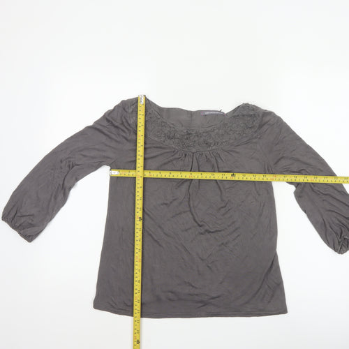 Boden Women's Grey Tunic Style Silk Blend Blouse UK 6