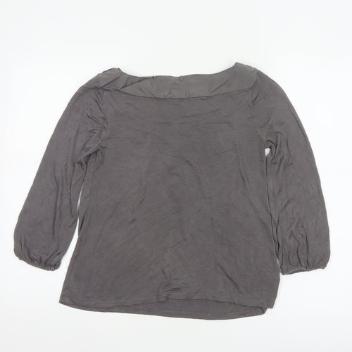 Boden Women's Grey Tunic Style Silk Blend Blouse UK 6
