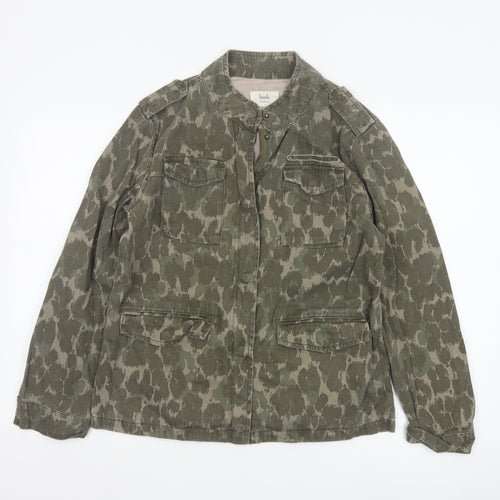 Hush Womens Green Camouflage Military Jacket Size 12