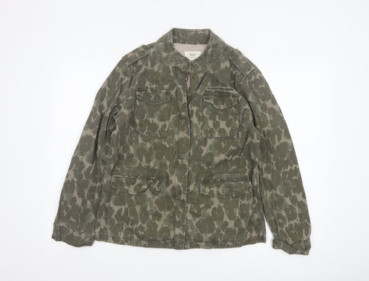 Hush Womens Green Camouflage Military Jacket Size 12