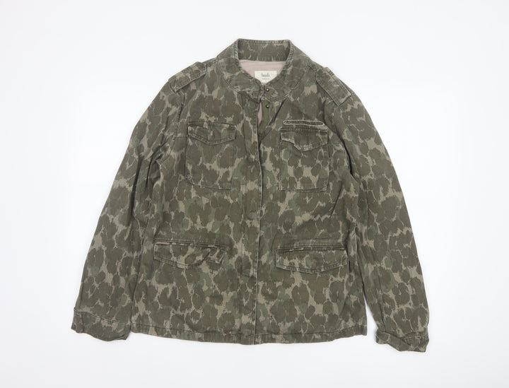 Hush Womens Green Camouflage Military Jacket Size 12