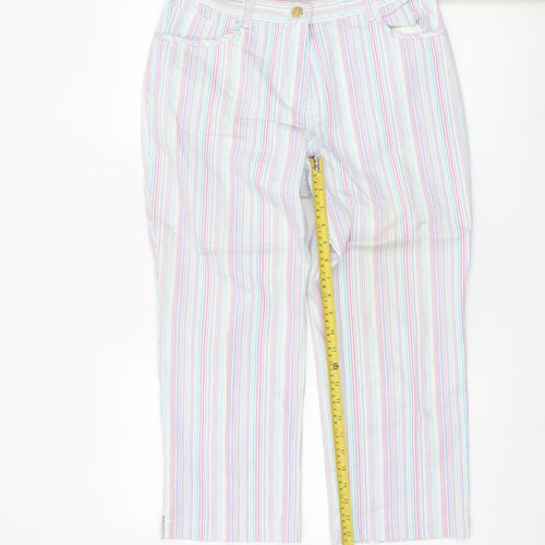 Marks and Spencer Women’s Multicoloured Cropped Striped Trousers Size 12